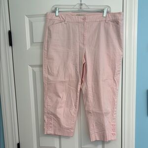 Talbots Pink Capri Pants Lightweight Cotton Blend